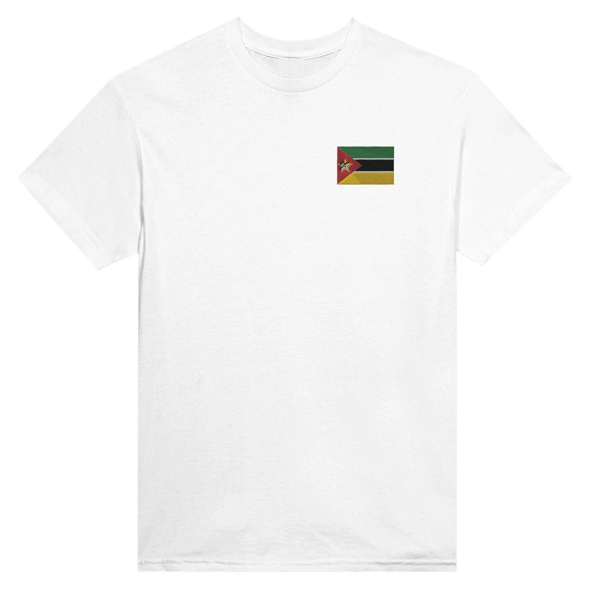 T-shirt mozambique broderie couleur en coton épais mélangé