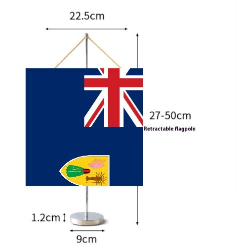 Fanion Table Drapeau Îles Turques-et-Caïques en Polyester