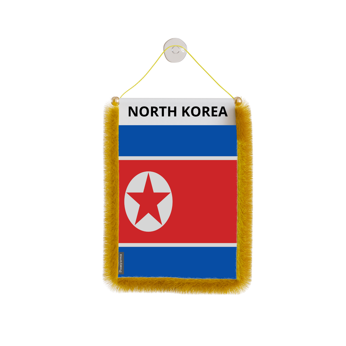 North Korea Flag Car Pennant