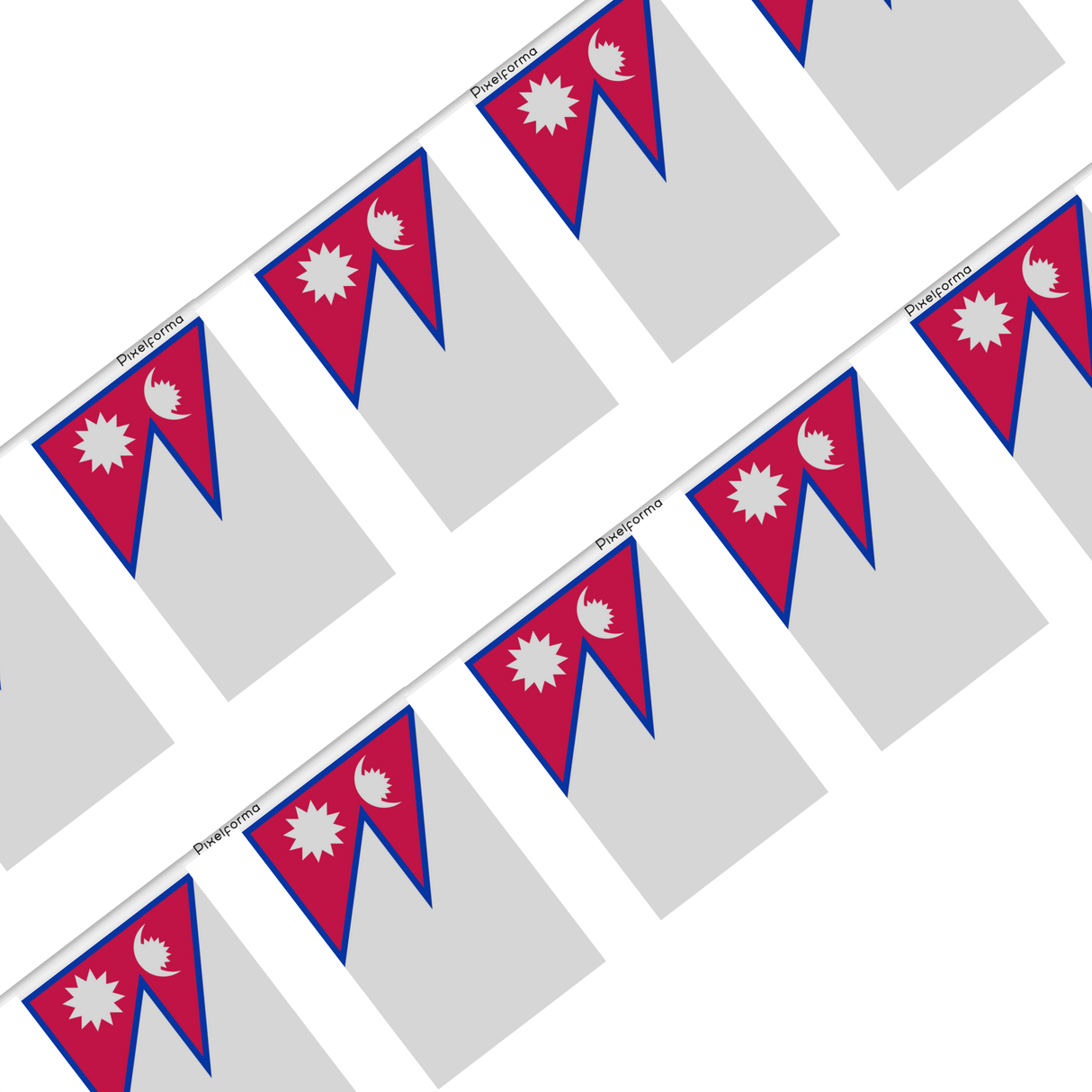 Nepal Flag Garland in several sizes