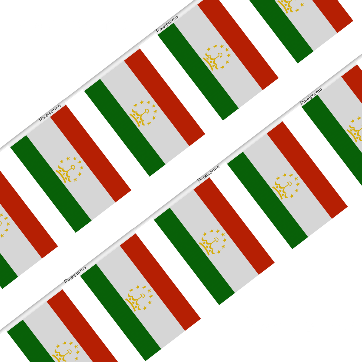 Tajikistan Flag Garland in several sizes