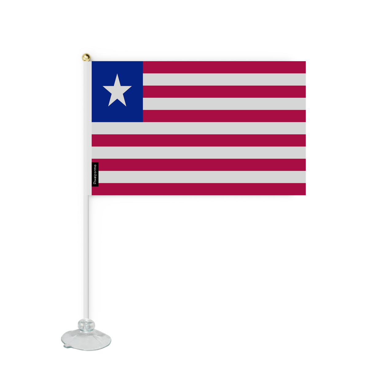 Mini Drapeau Ventouse Liberia en Polyester