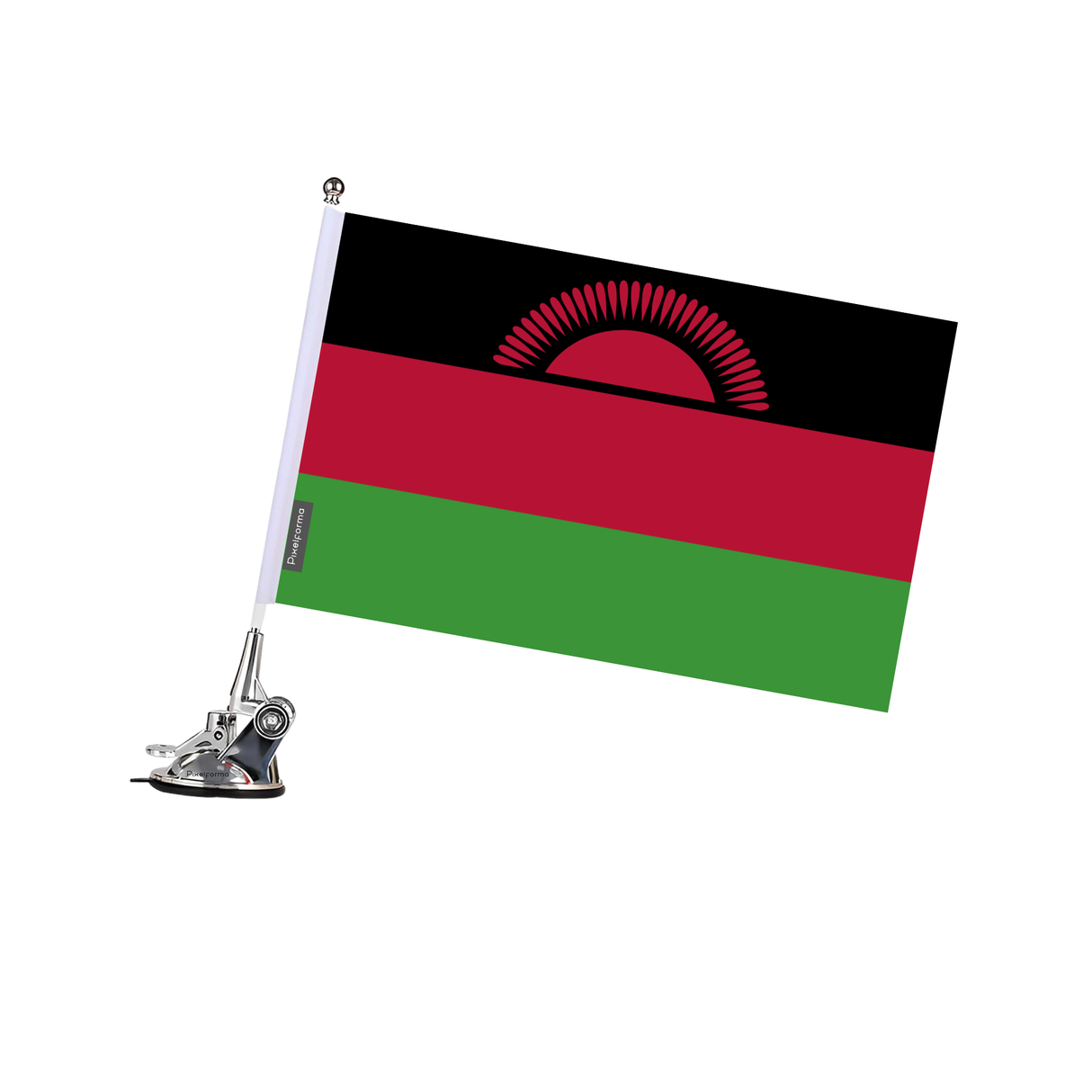 Asta de ventosa con bandera de Malawi