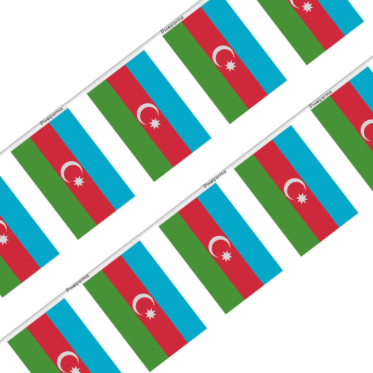 Azerbaijan Flag Garland in several sizes