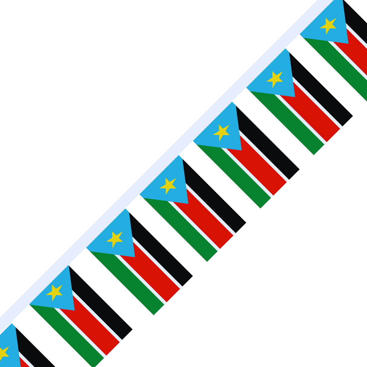 South Sudan Flag Garland in Multiple Sizes