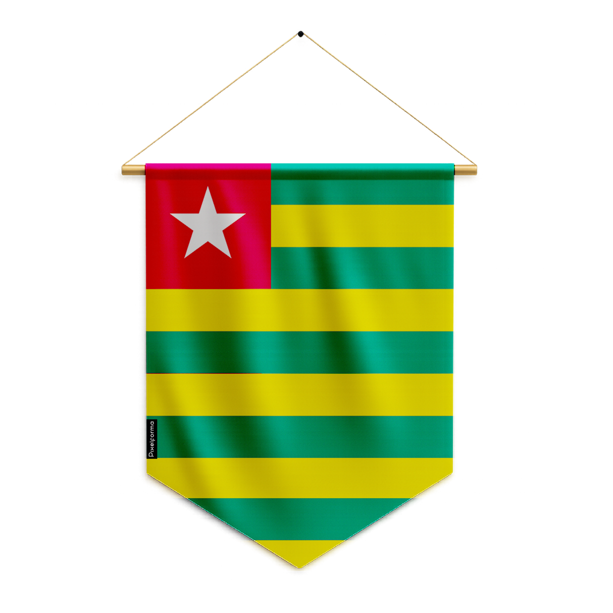 Togo flag pennant to hang in polyester
