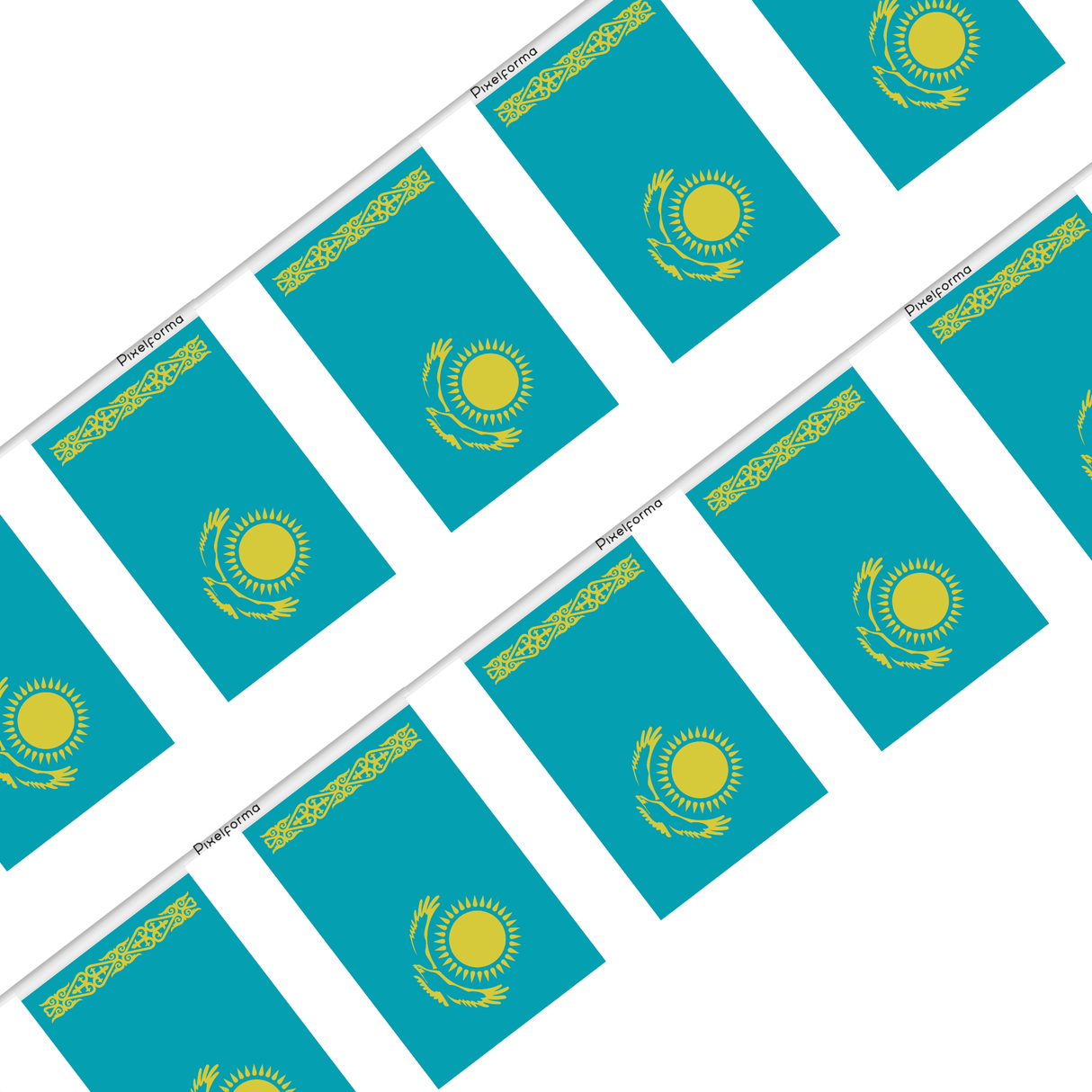 Official Kazakhstan flag garland in several sizes