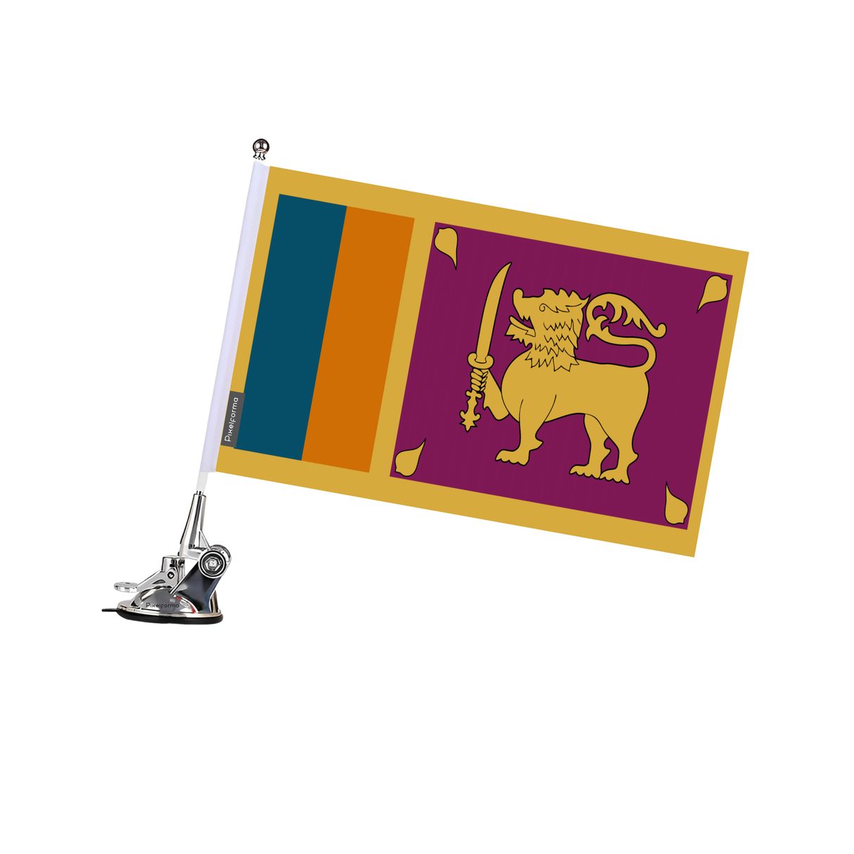 Poste de ventosa con bandera de Sri Lanka