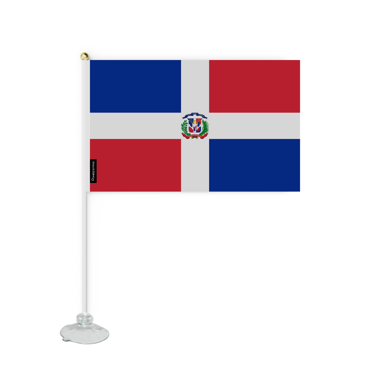 Mini Drapeau Ventouse République dominicaine en Polyester