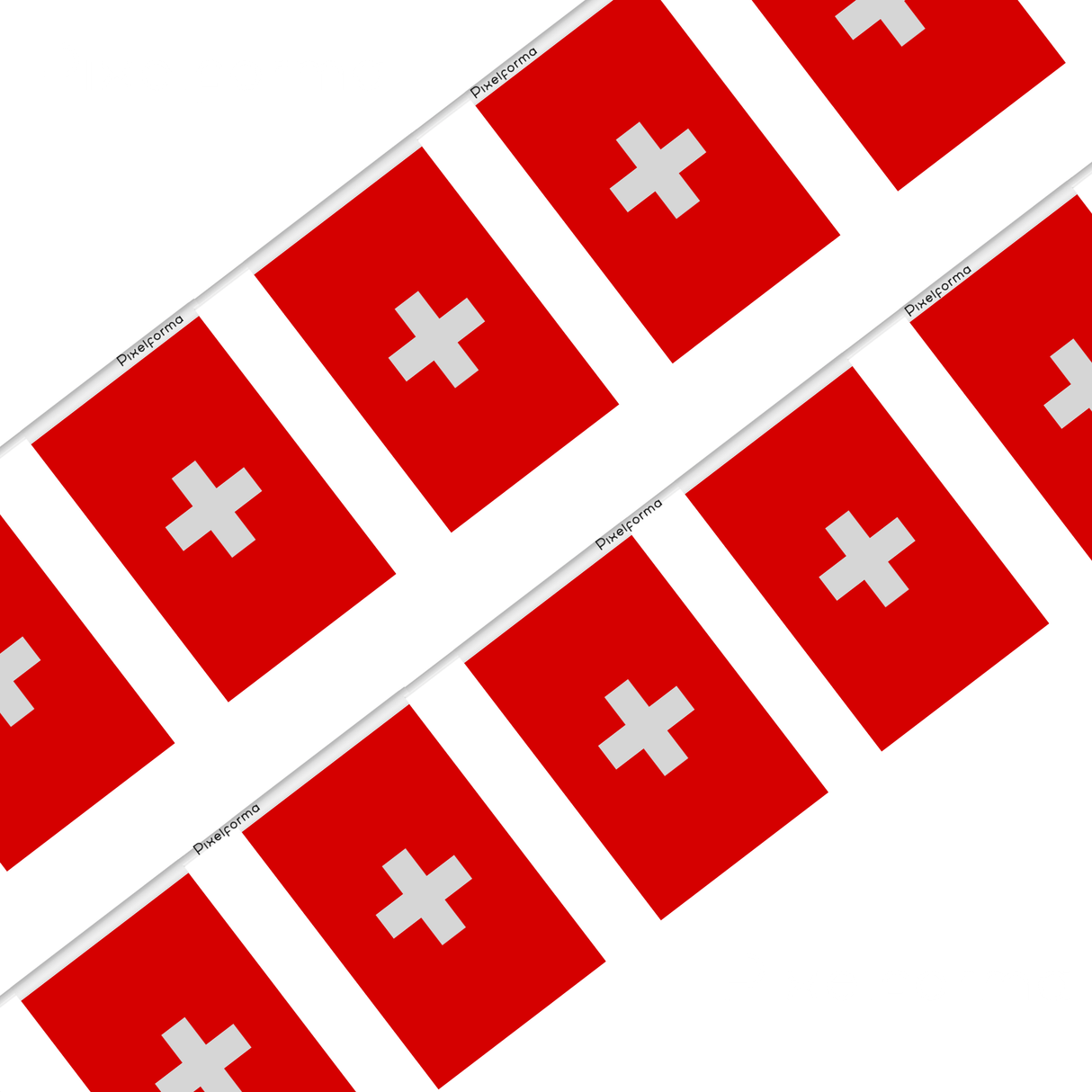 Swiss Flag Garland in Polyester