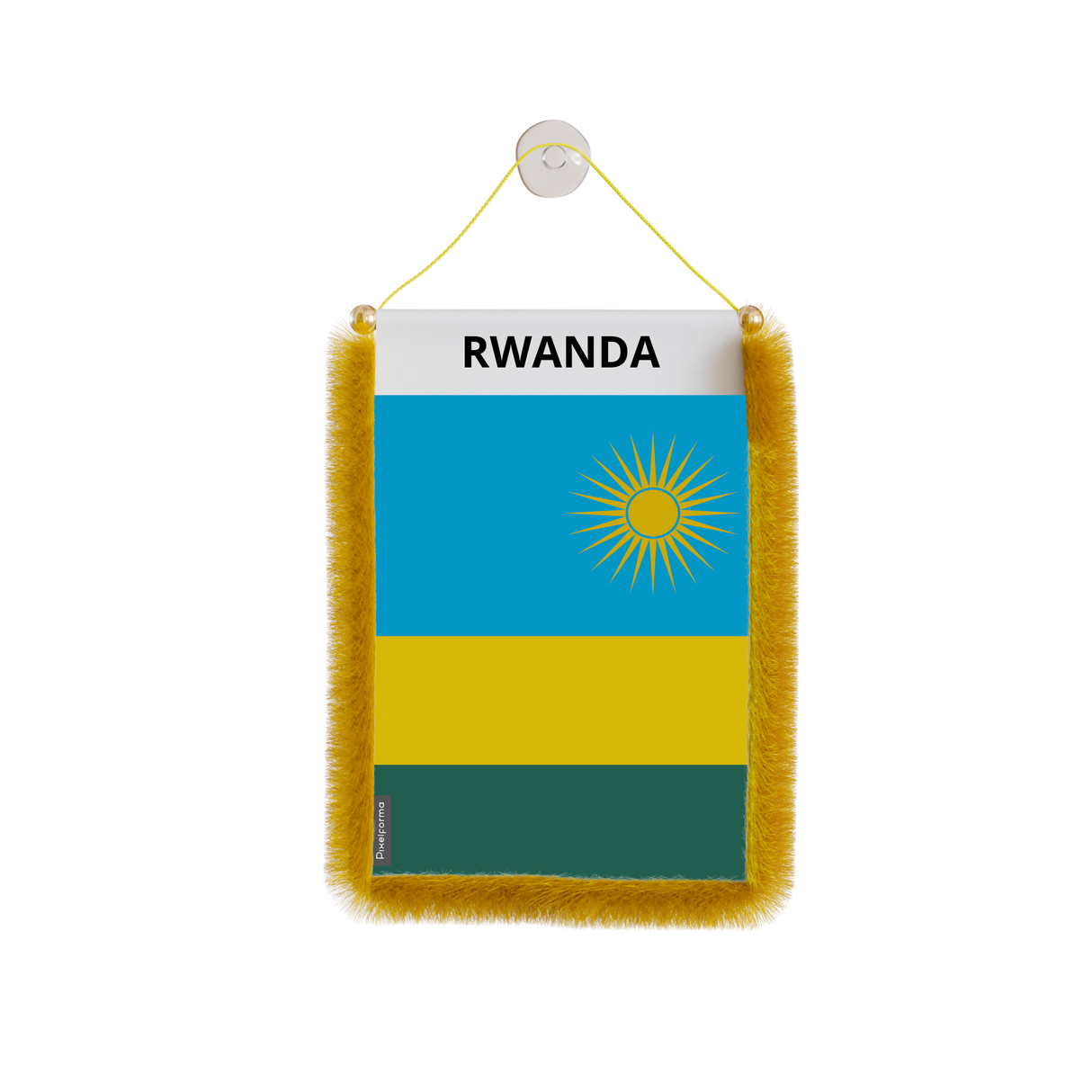 Rwanda Flag Car Pennant