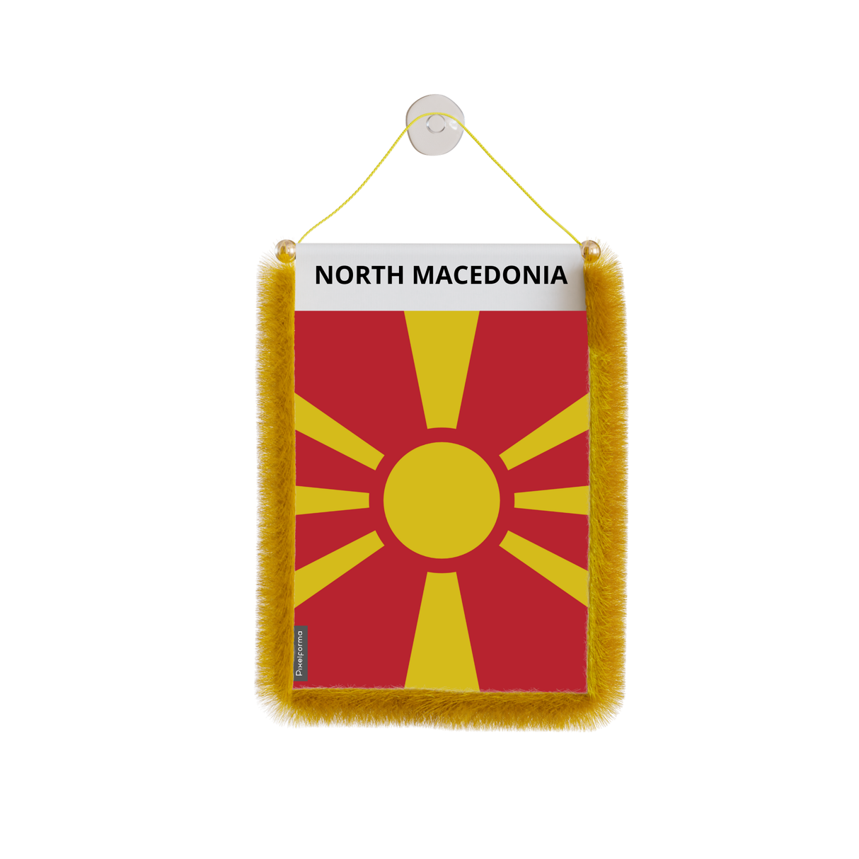 North Macedonia Flag Car Pennant