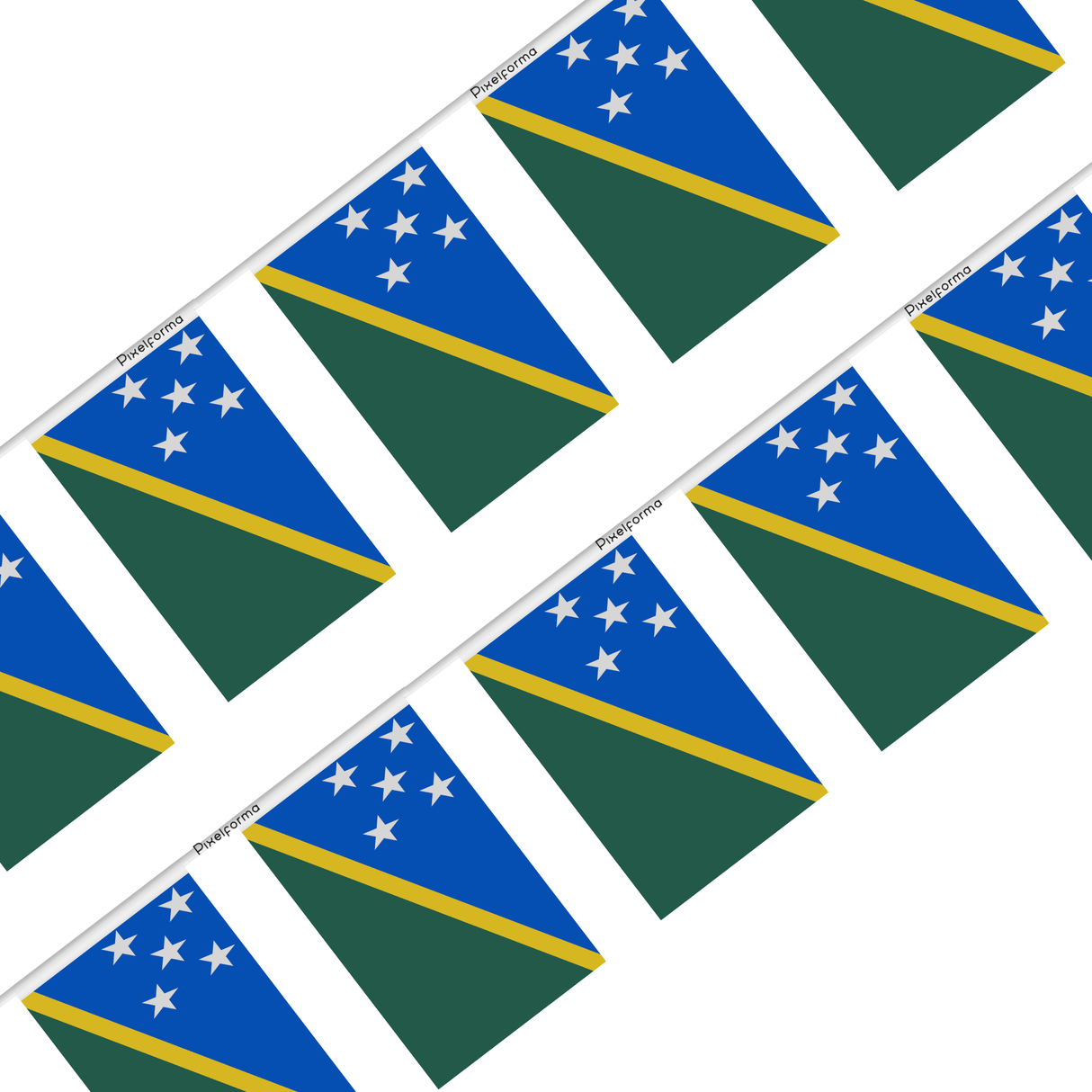 Flag garland of Solomon Islands, country in several sizes