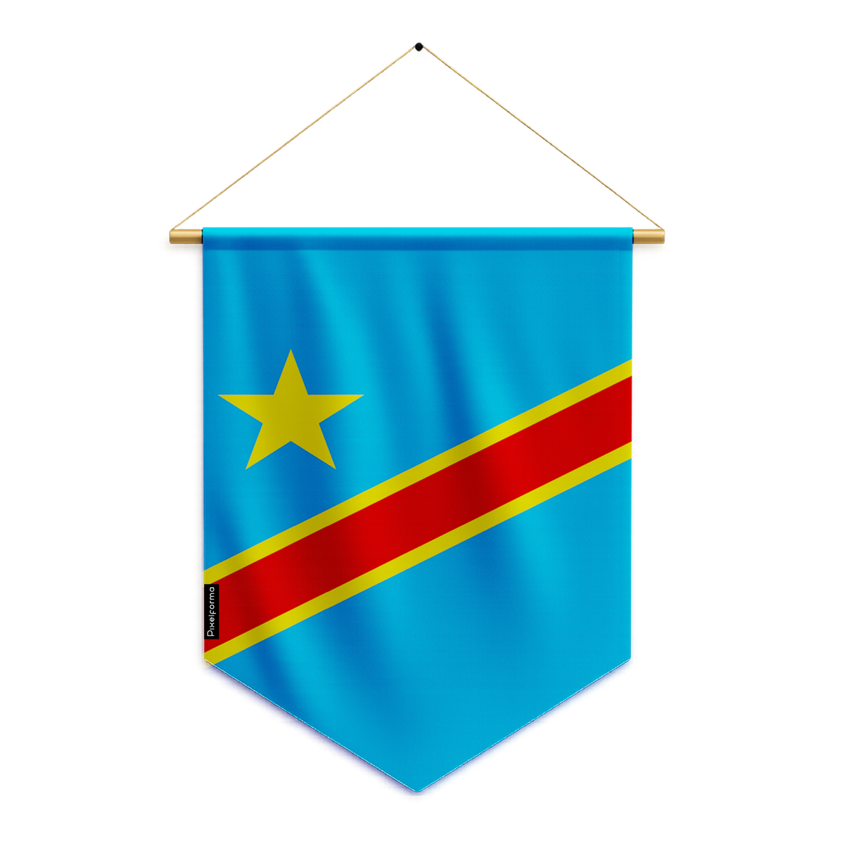 Banderín de la bandera de la República Democrática del Congo para colgar en poliéster