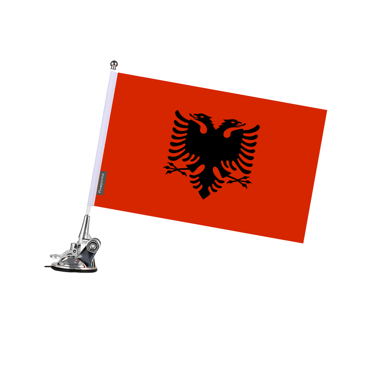 Poste de ventosa con bandera de Albania