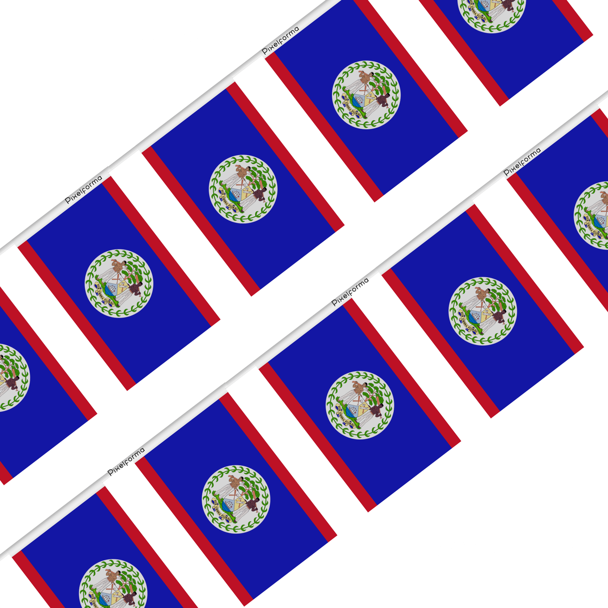 Belize Flag Garland in Multiple Sizes