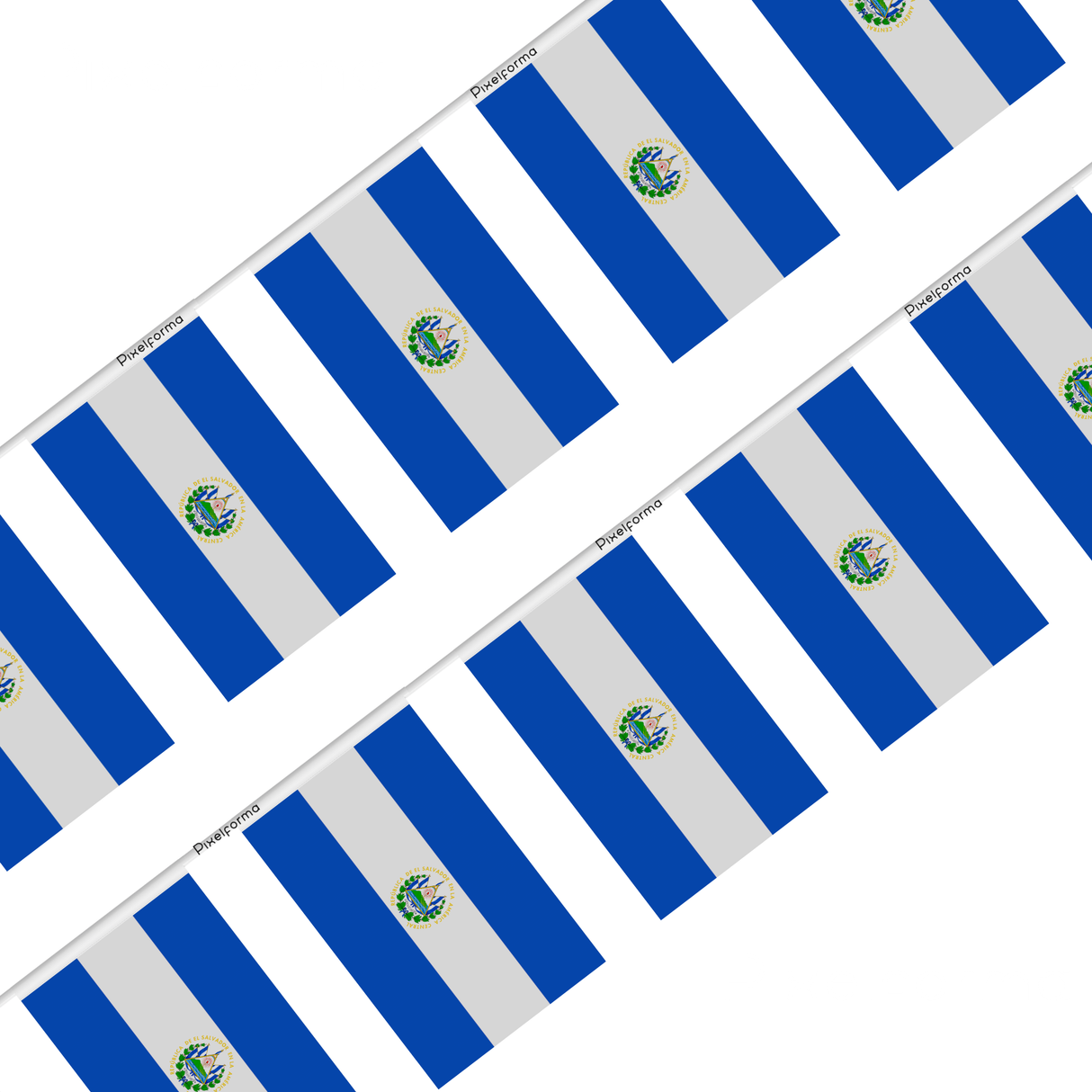 El Salvador Flag Garland in several sizes