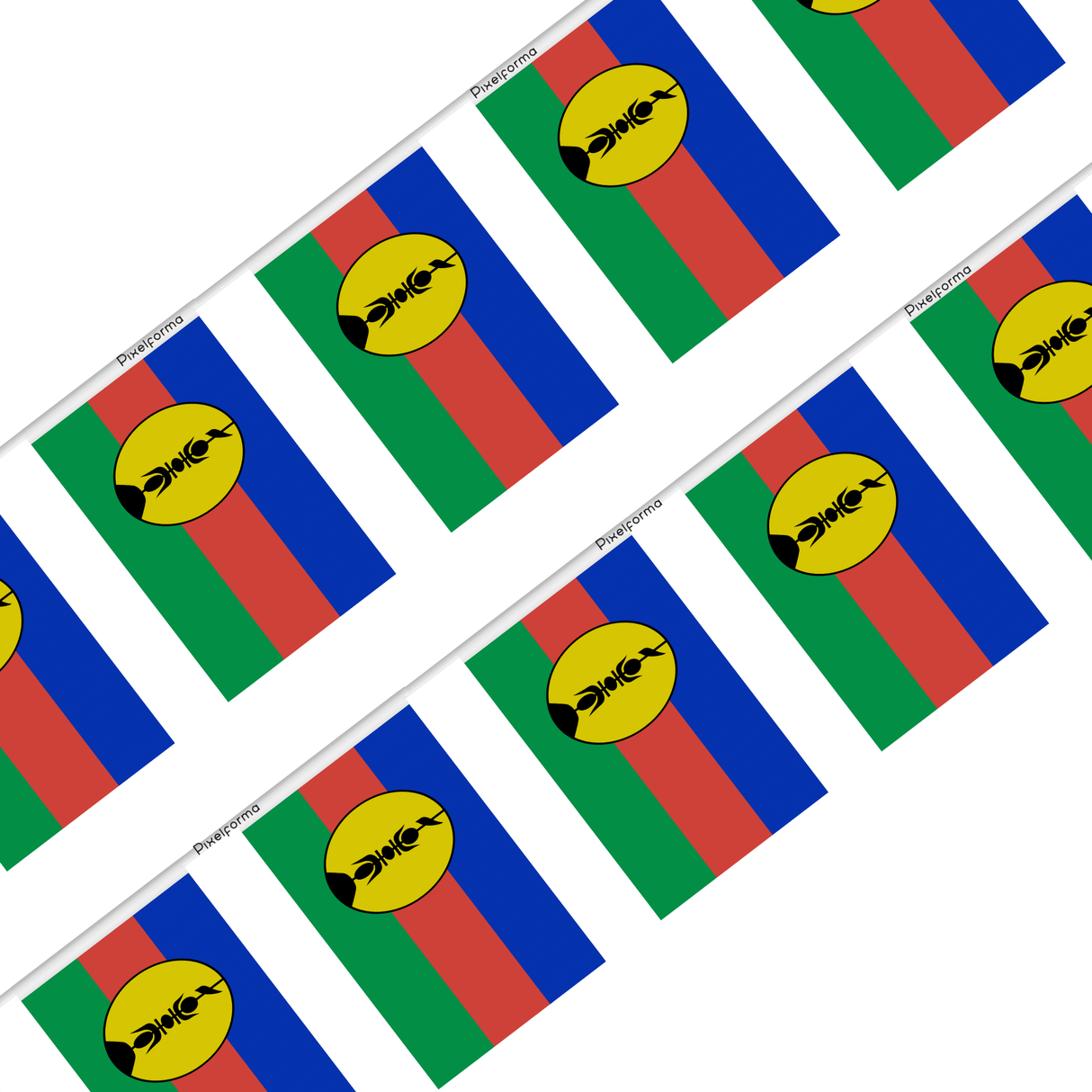 New Caledonia Flag Garland in several sizes