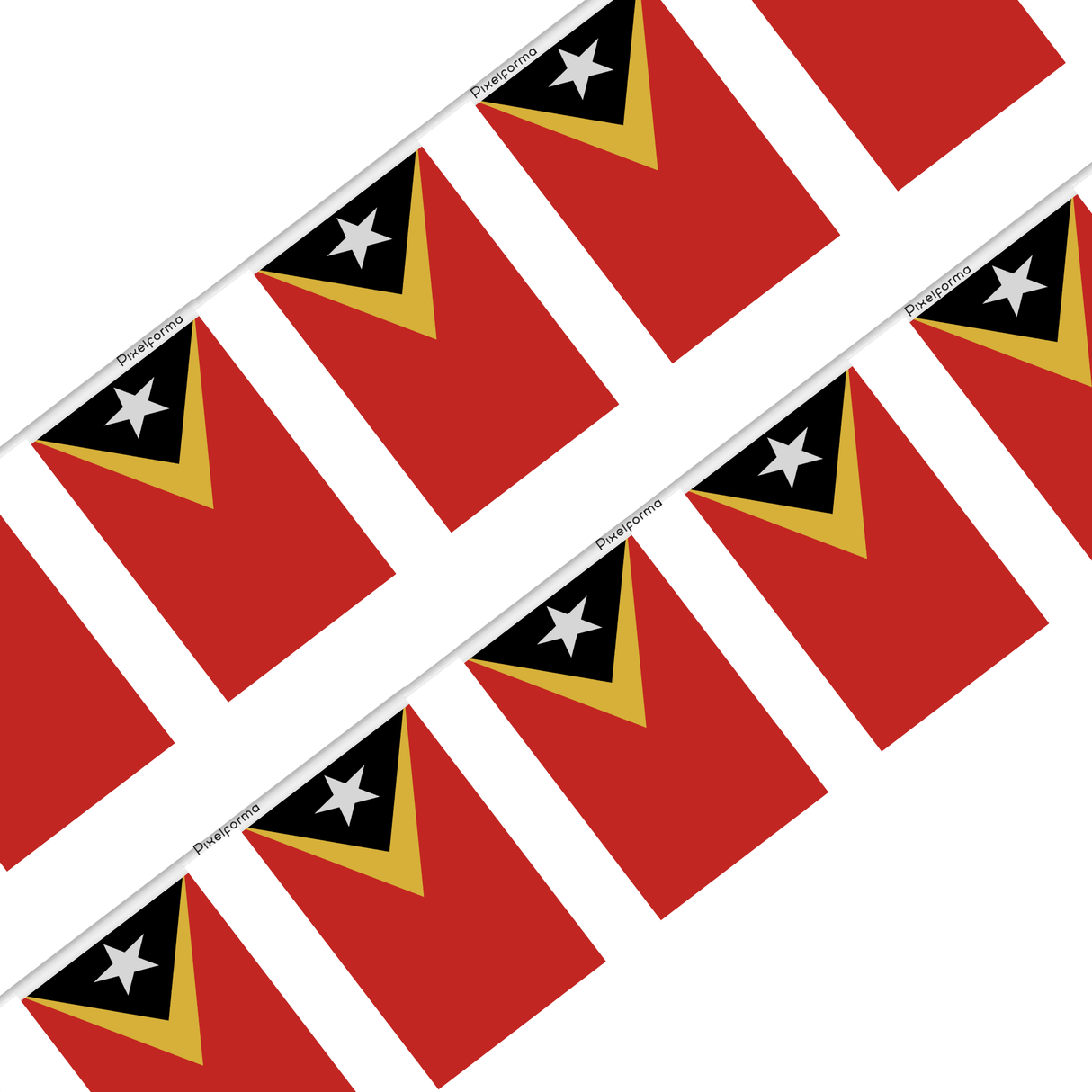 East Timor Flag Garland in several sizes