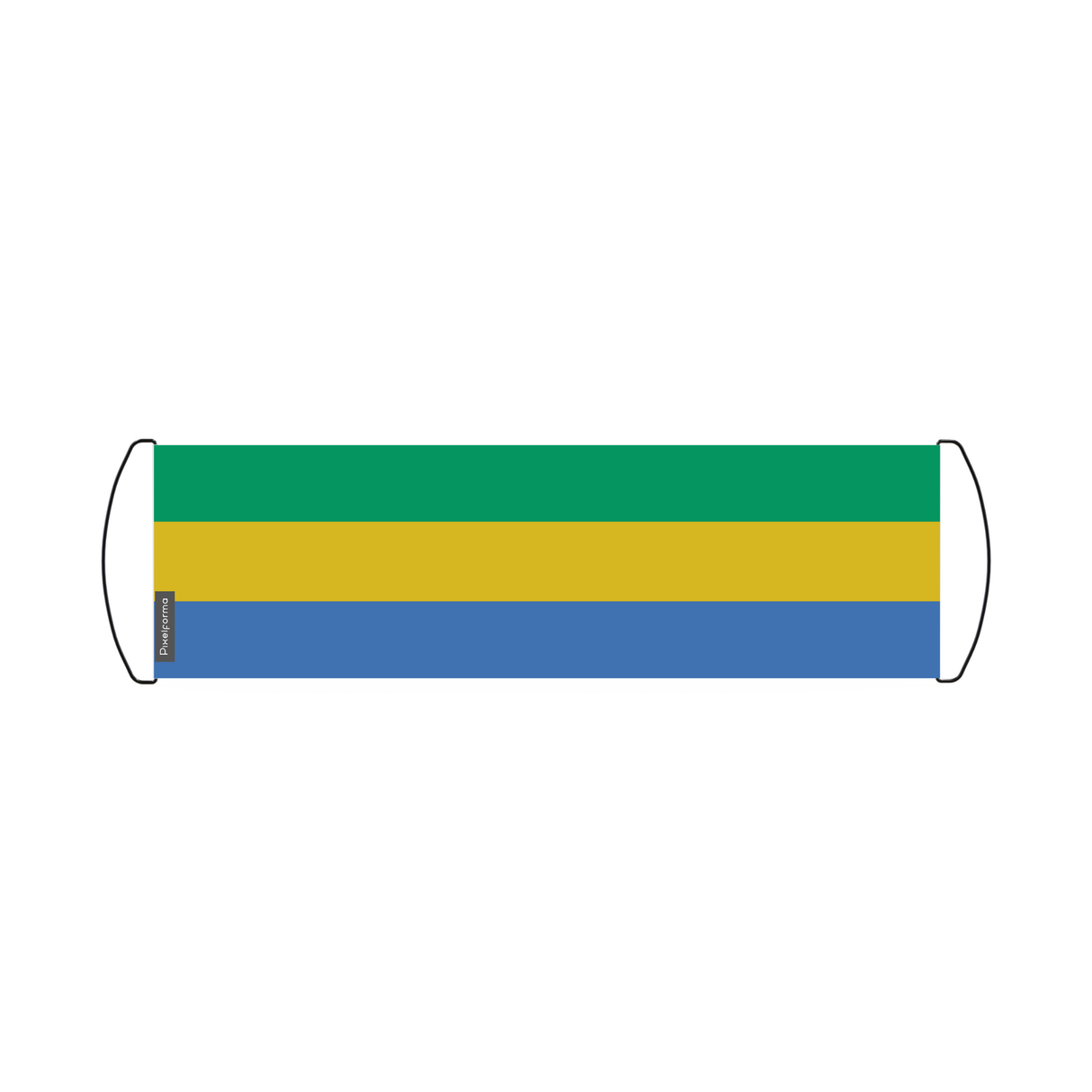 Gabon flag scroll banner 