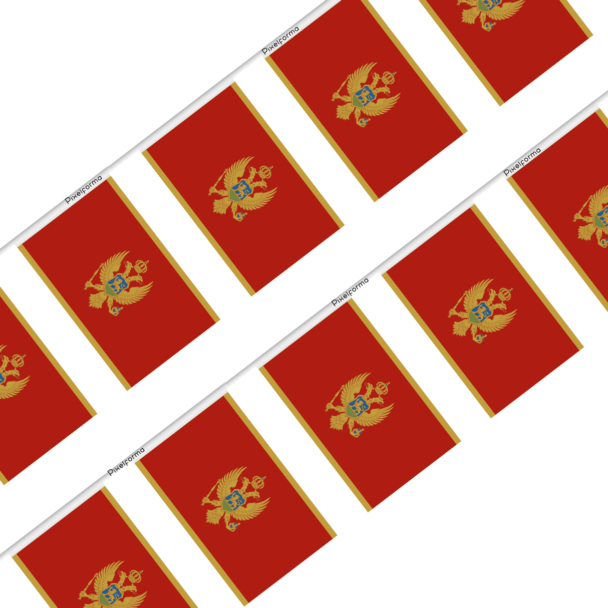 Montenegro Flag Garland in several sizes