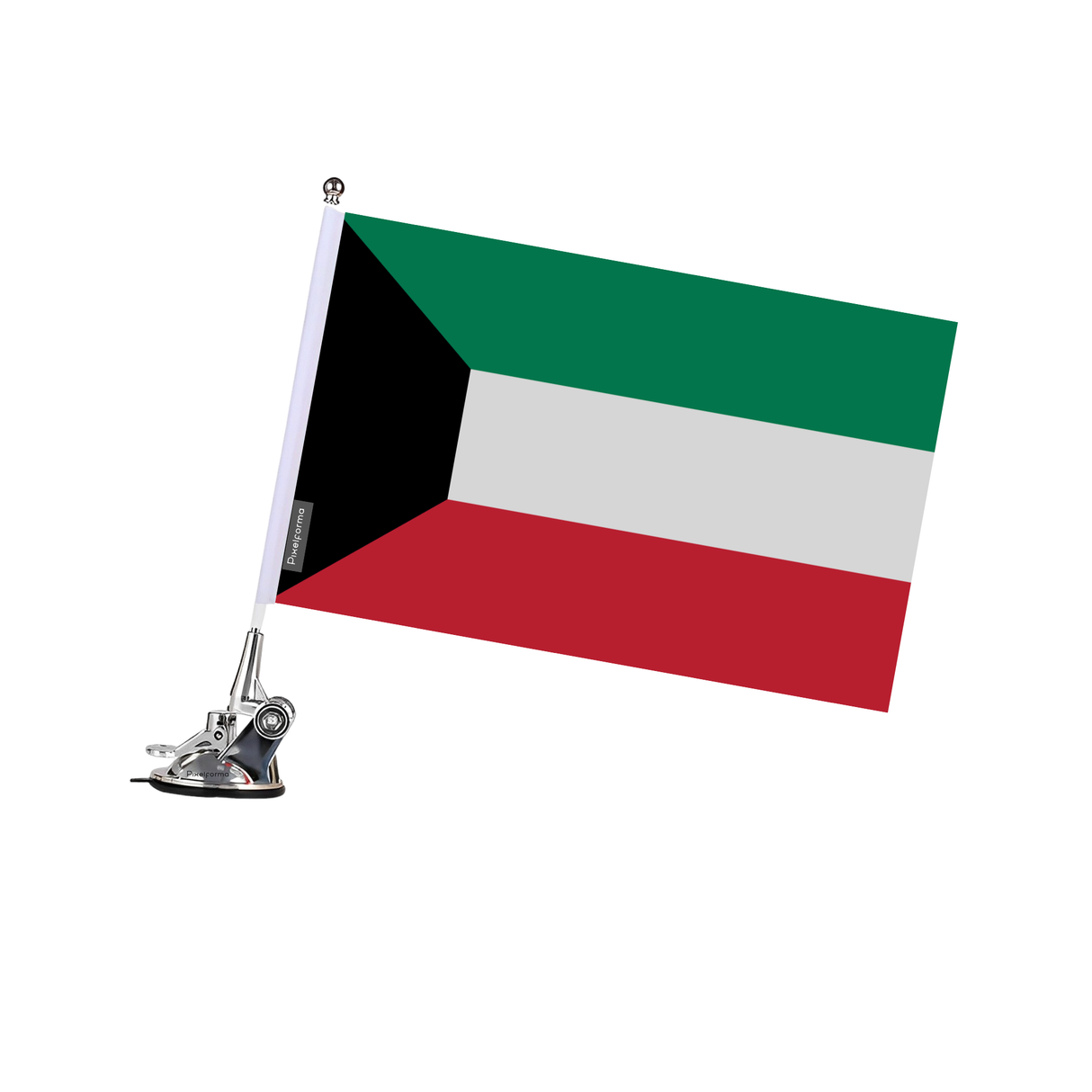 Poste de ventosa con bandera de Kuwait