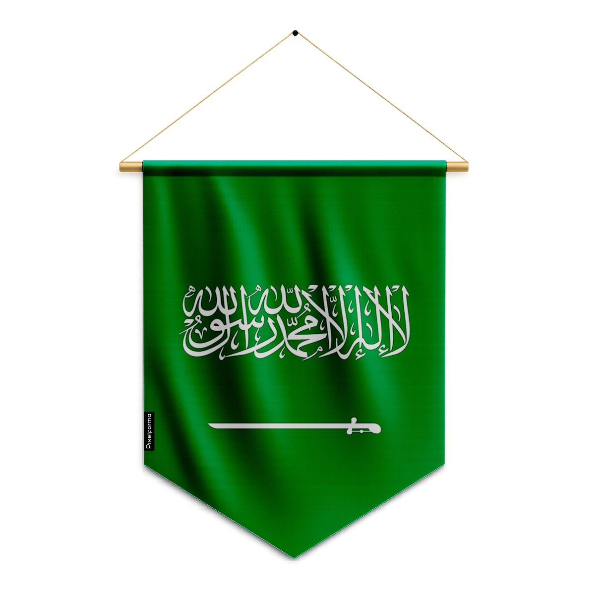 Banderín de la bandera de Arabia Saudita para colgar en poliéster