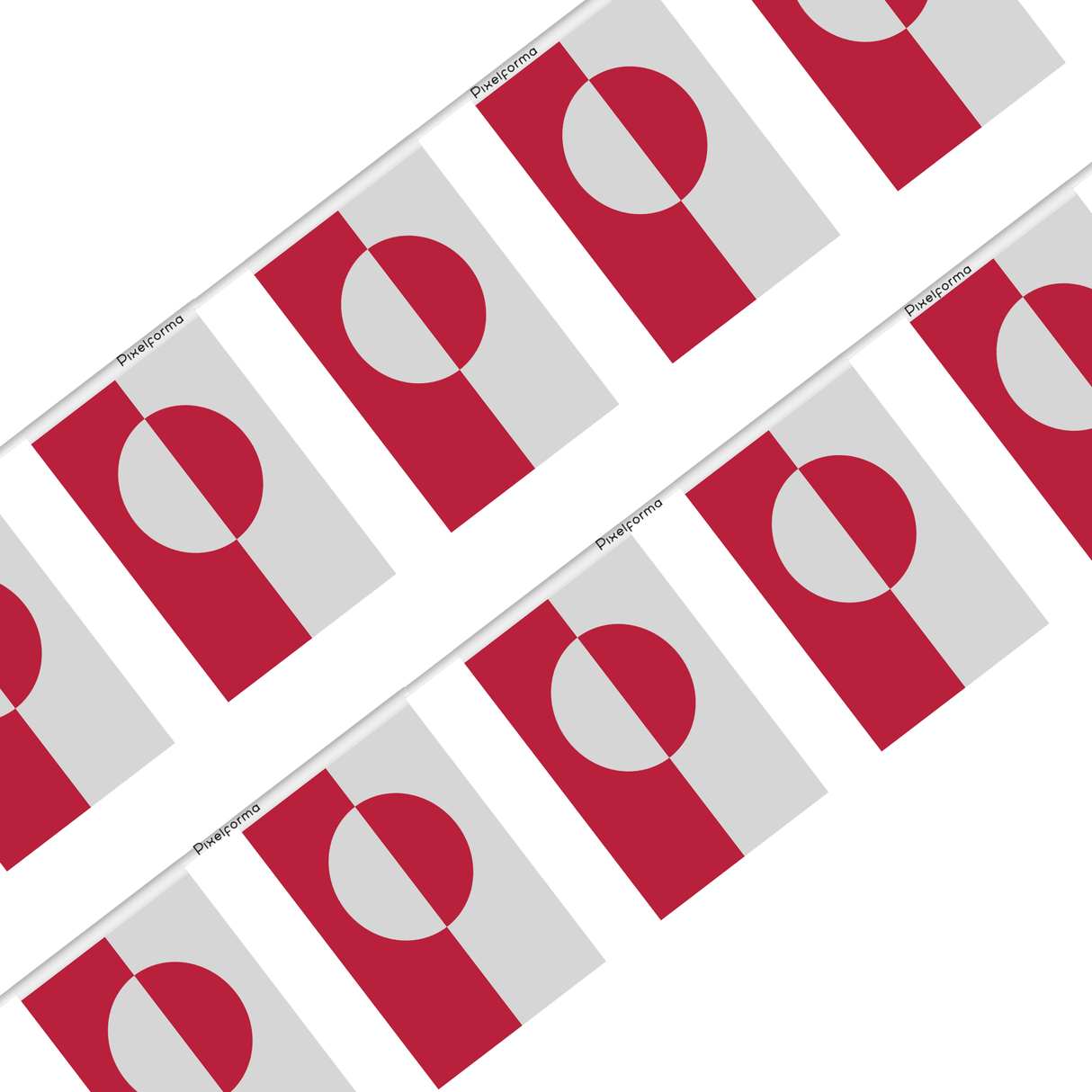 Greenland Flag Garland in several sizes