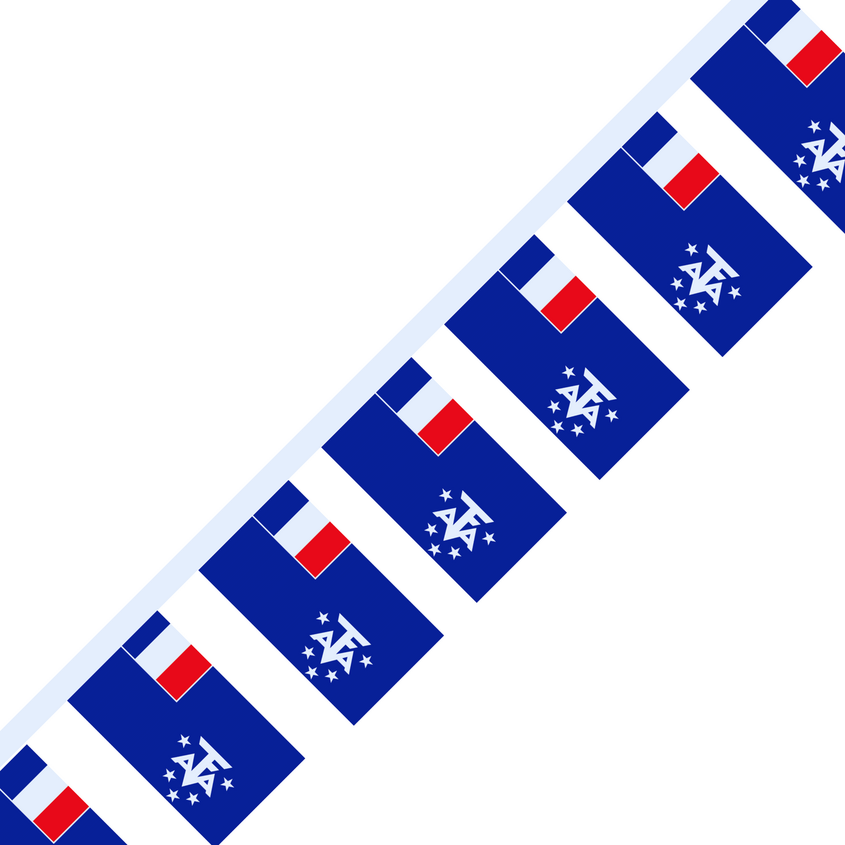 French Antarctica Flag Garland in Multiple Sizes