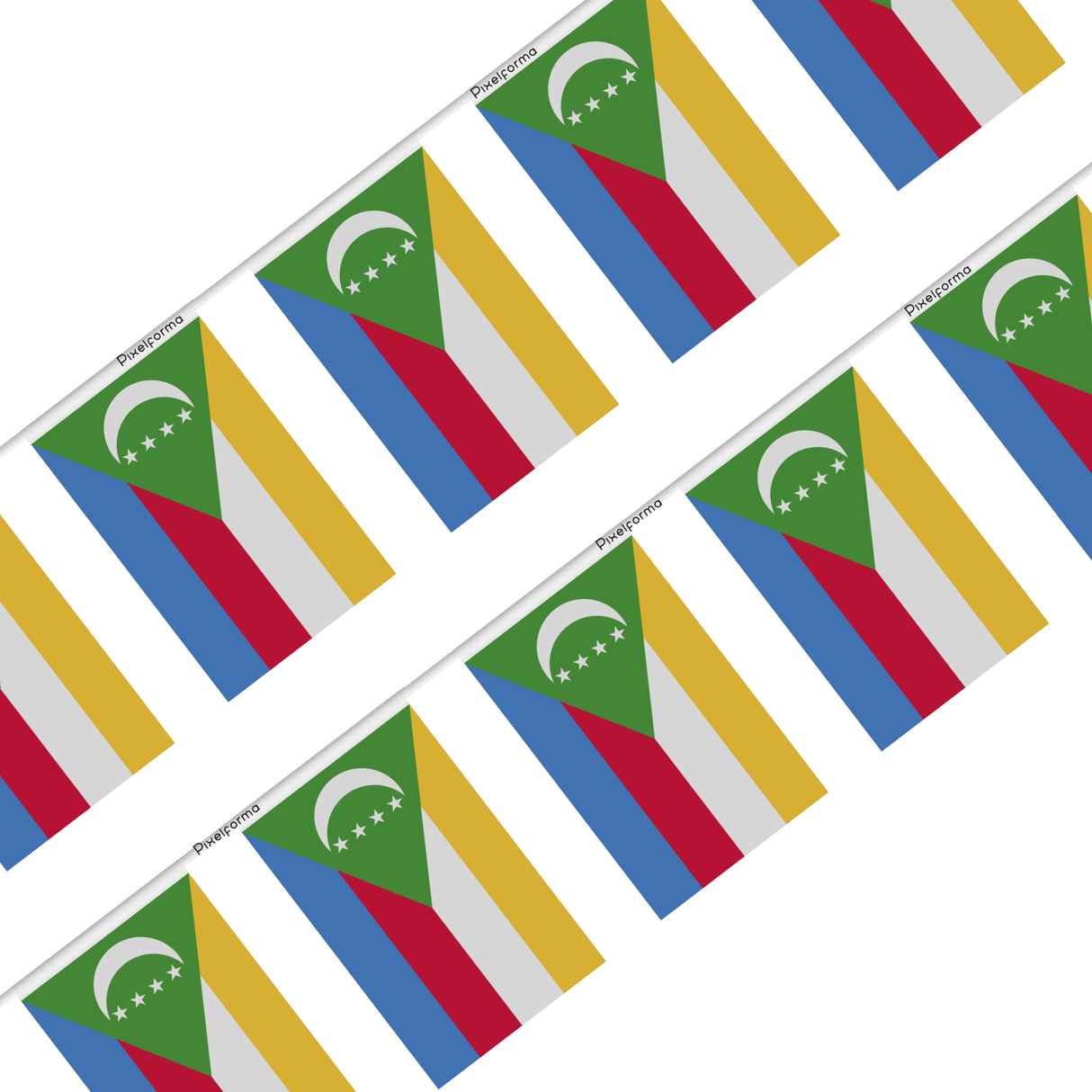 Comoros Flag Garland in several sizes