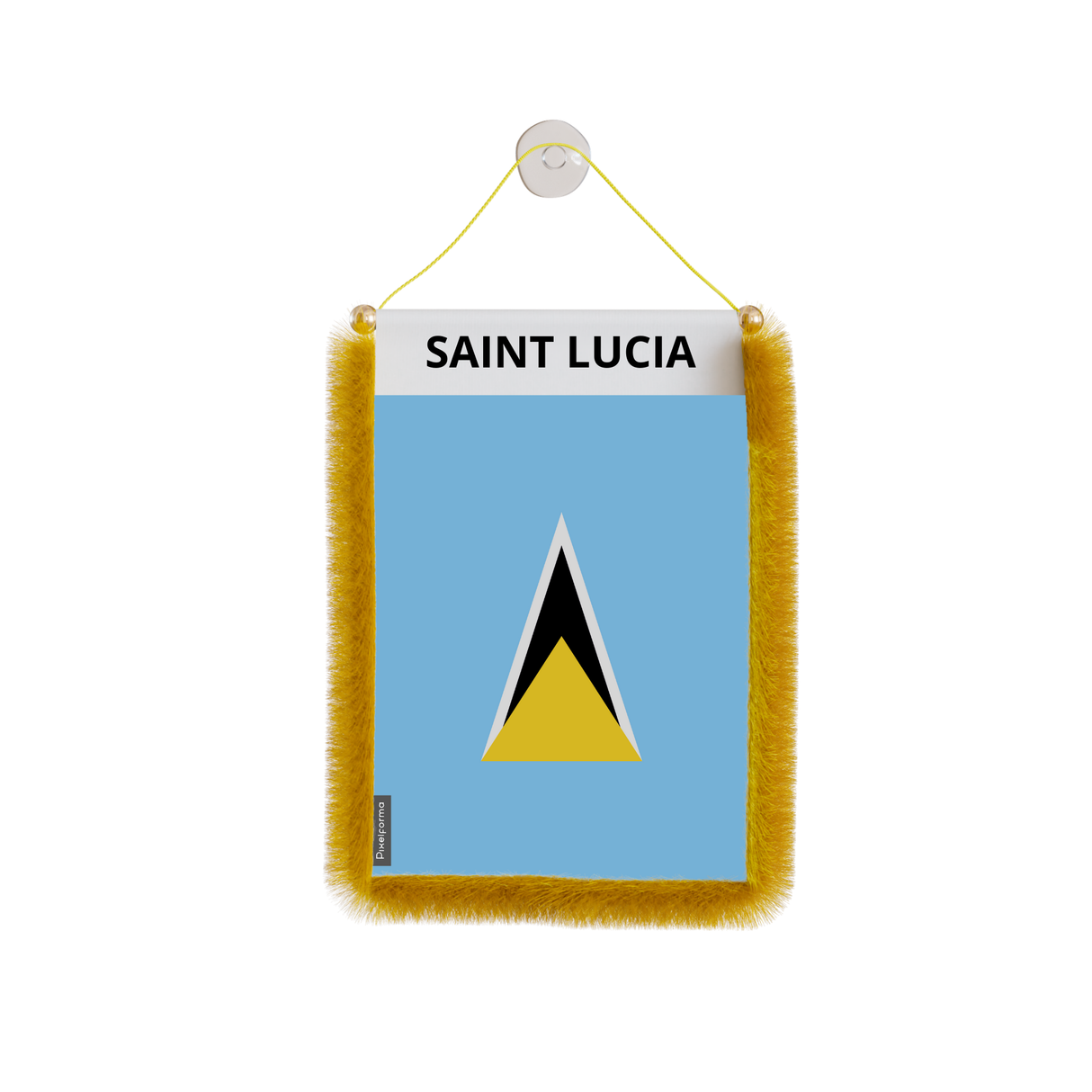 Saint Lucia Flag Car Pennant