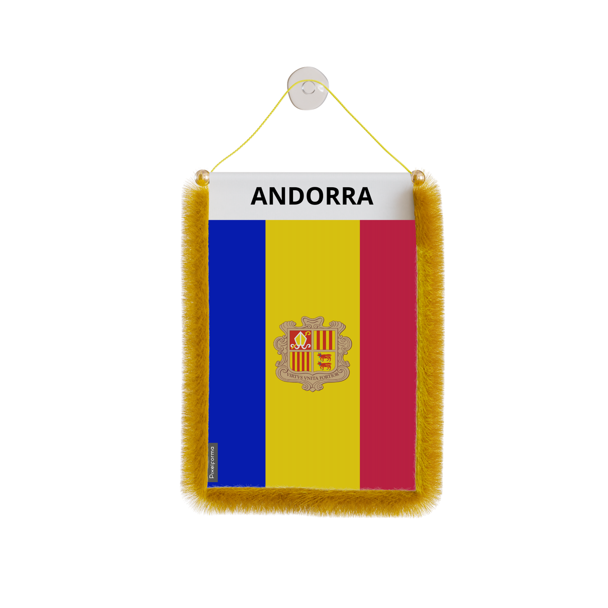 Andorra Flag Car Pennant