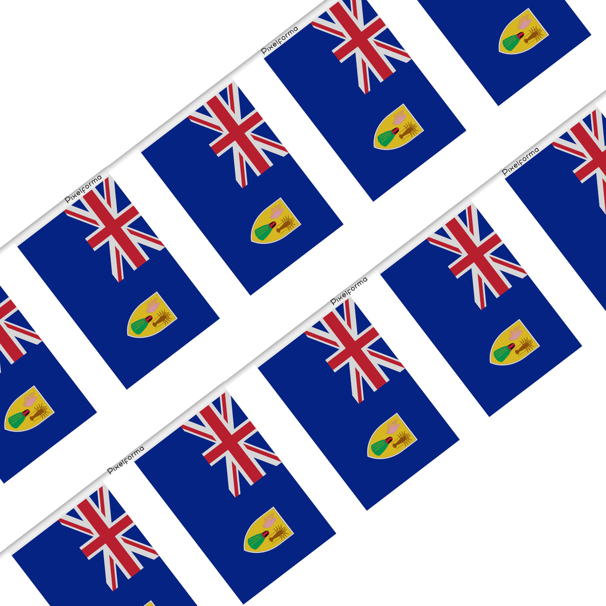 Turks and Caicos Islands Flag Garland in Multiple Sizes