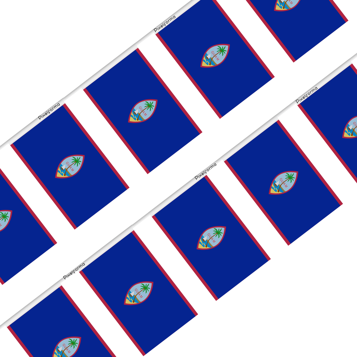 Guirlande Drapeau Guam en Polyester