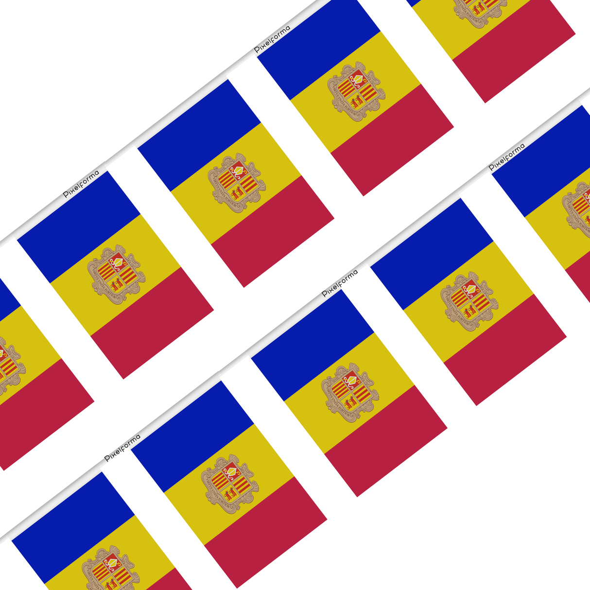 Andorra Flag Garland in several sizes