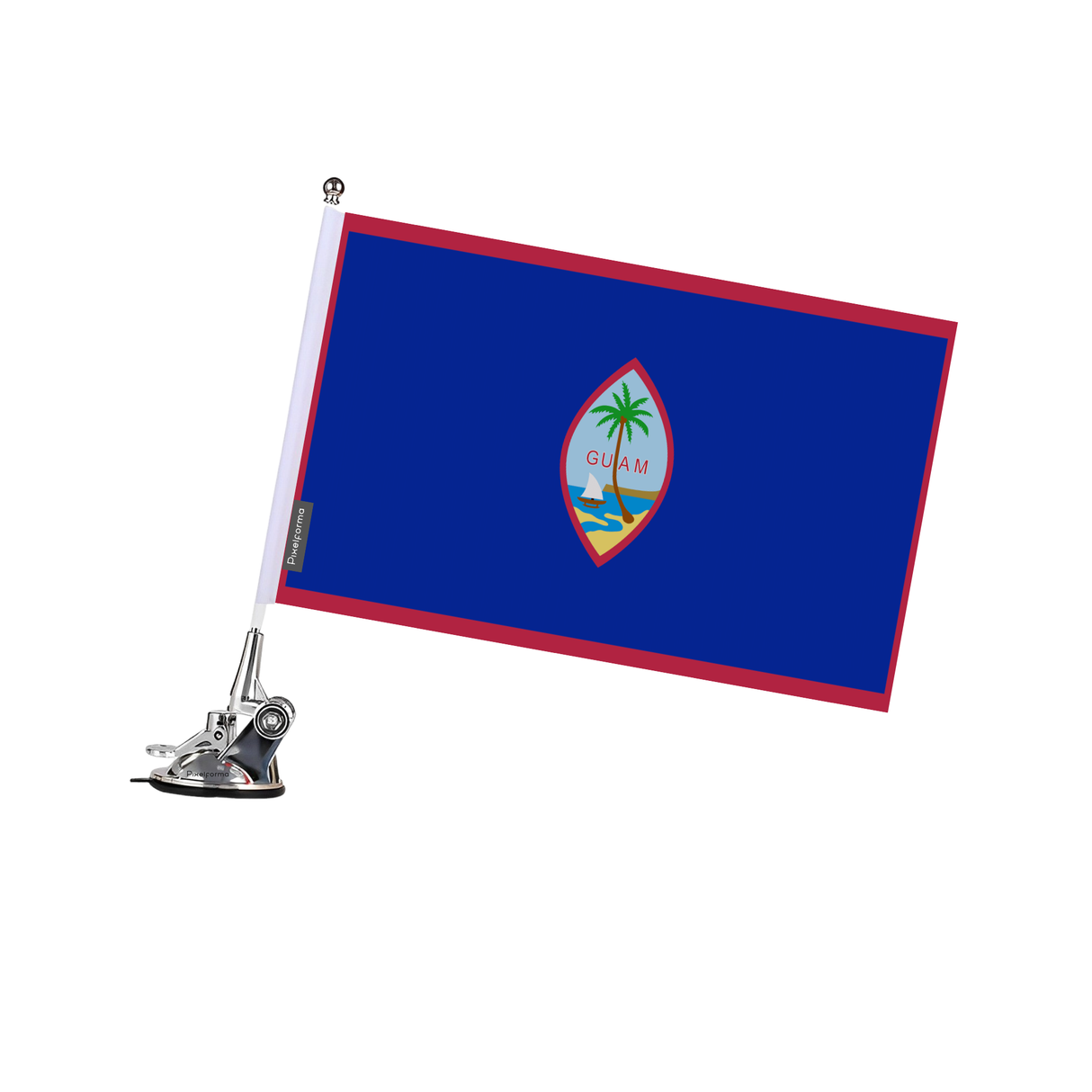 Poste de ventosa con bandera de Guam