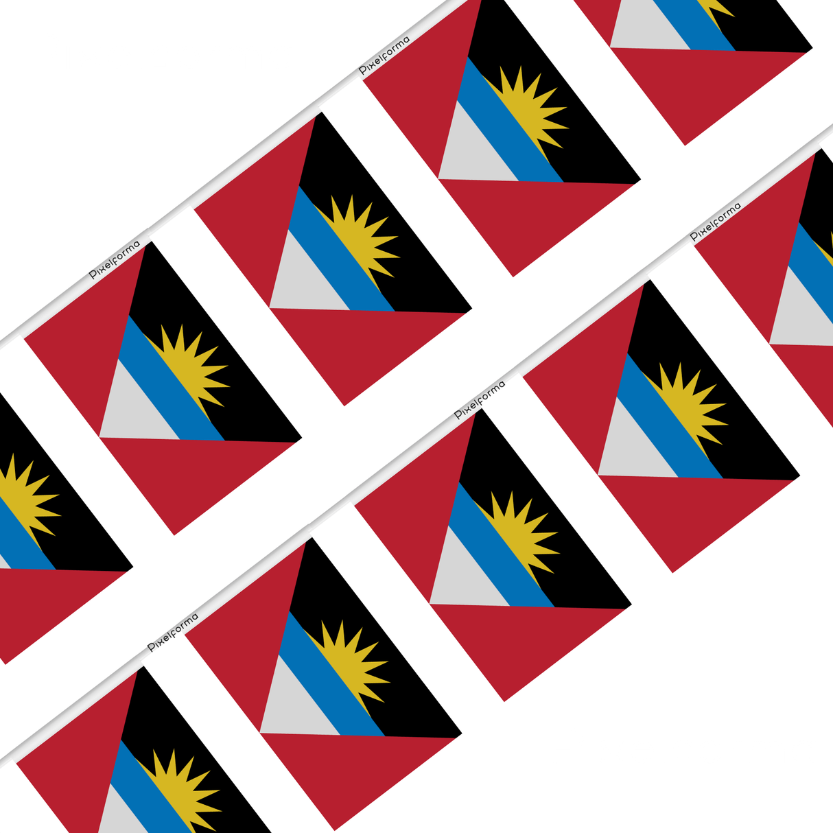 Flag of Antigua and Barbuda garland in several sizes