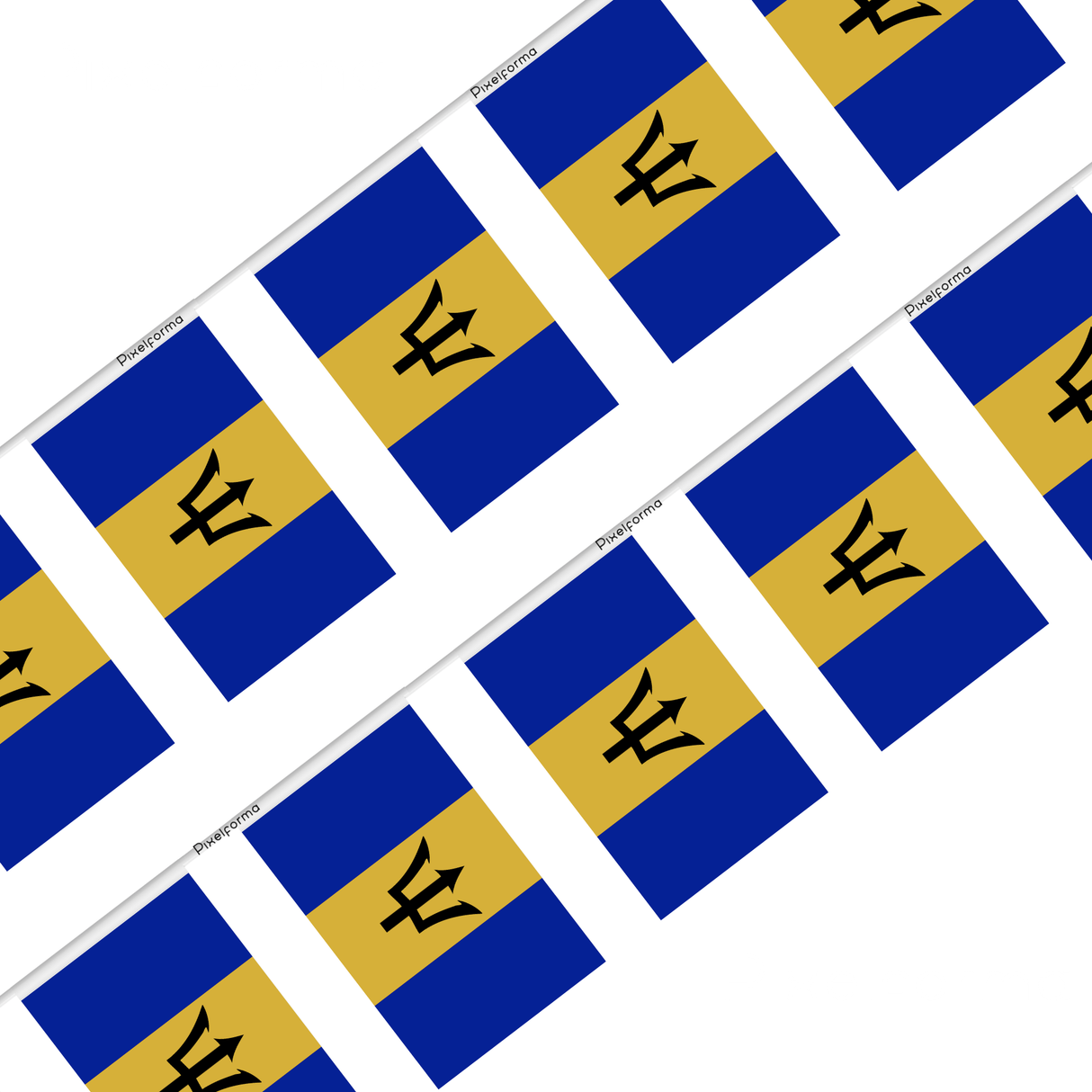 Barbados Flag Garland in Multiple Sizes