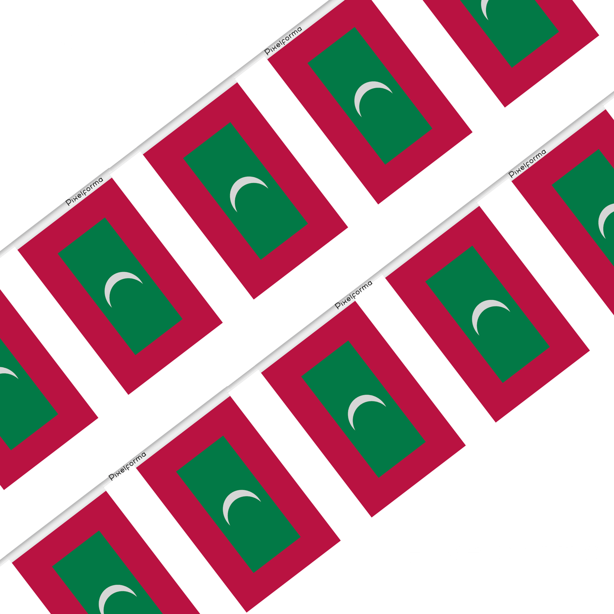 Maldives Flag Garland in Multiple Sizes