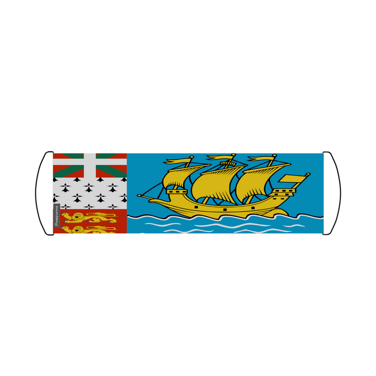 Scrolling Banner Flag of Saint Pierre and Miquelon