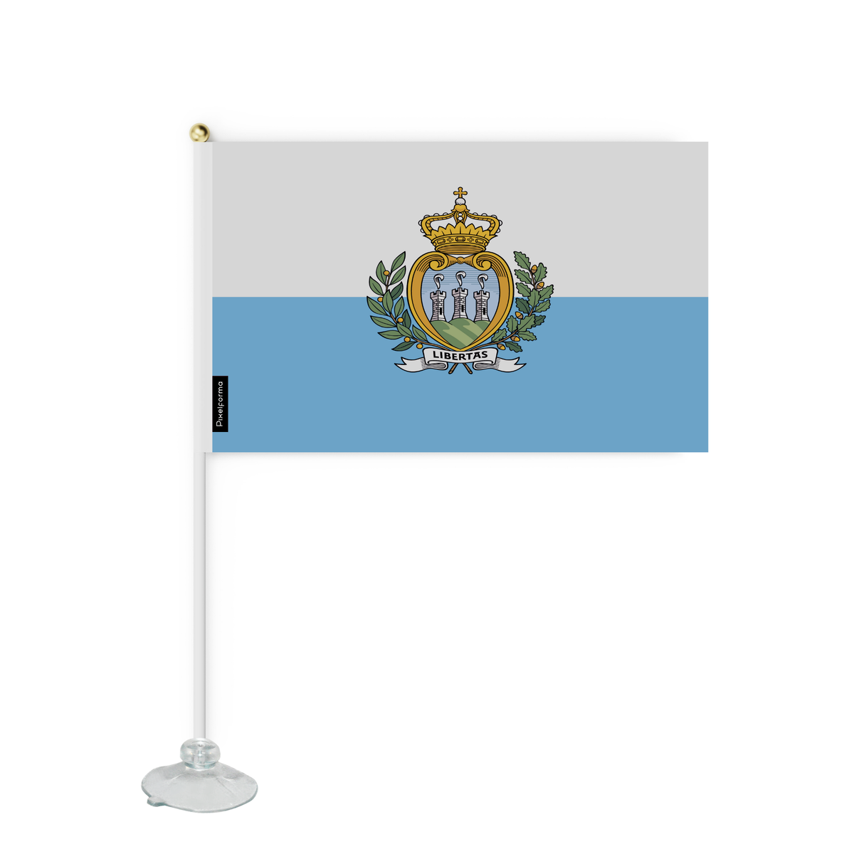 Mini Drapeau Ventouse Saint-Marin en Polyester