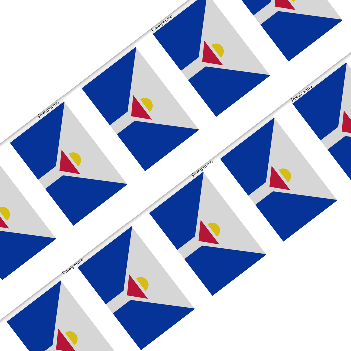 Guirlande Drapeau de Saint-Martin en Polyester