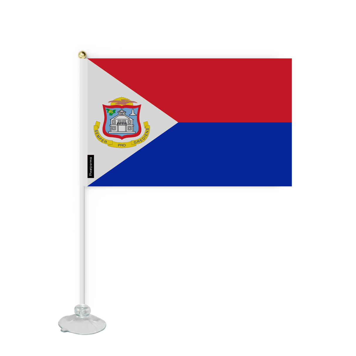 Mini Drapeau Ventouse Saint-Martin en Polyester