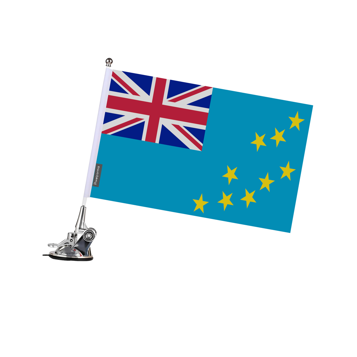 Poste de ventosa con bandera de Tuvalu