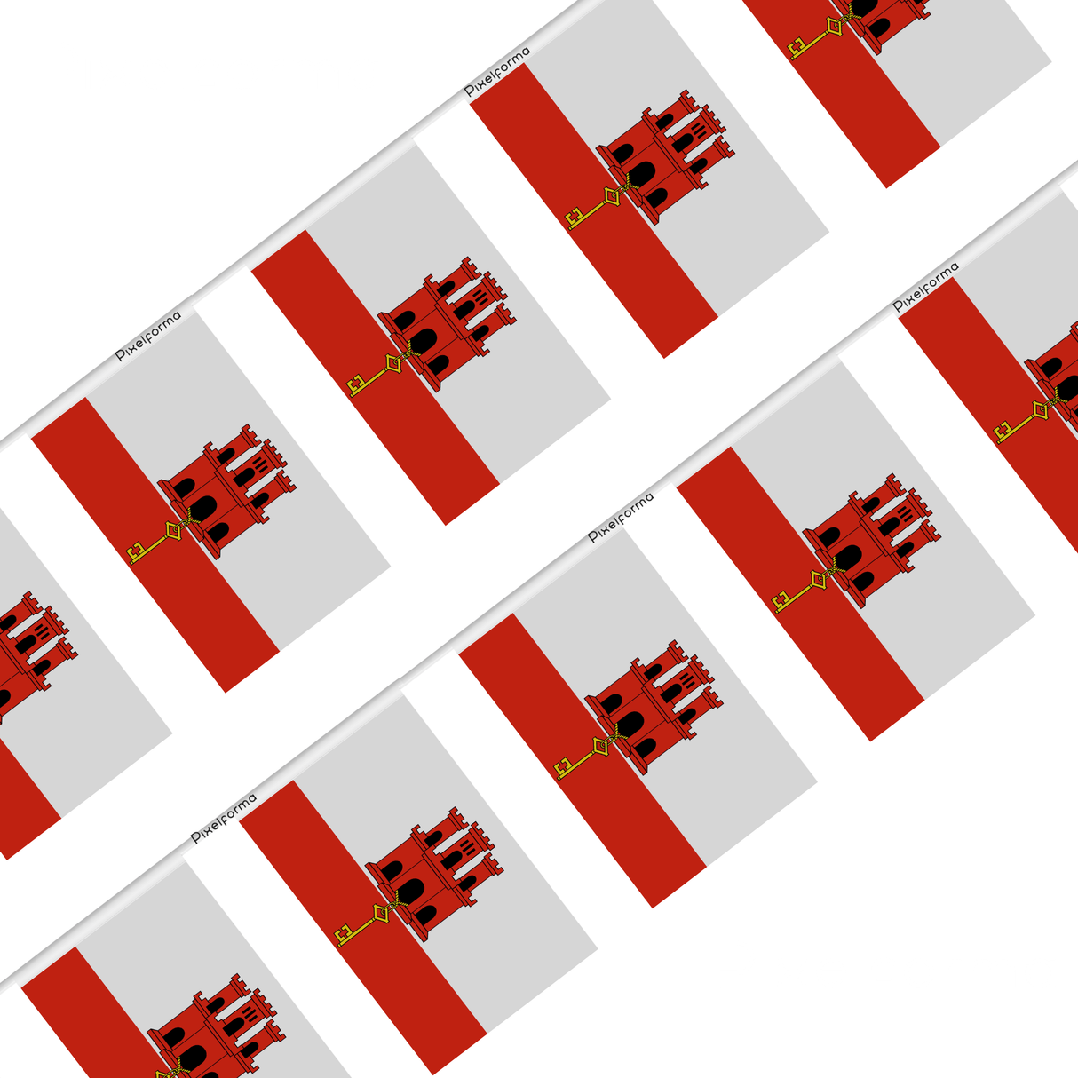 Guirlande Drapeau Gibraltar en Polyester