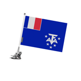 Poste de ventosa con bandera de la Antártida francesa