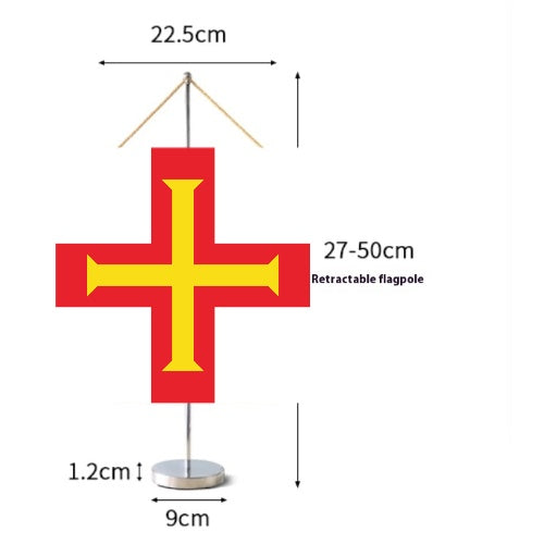 Fanion Table Drapeau Guernesey en Polyester
