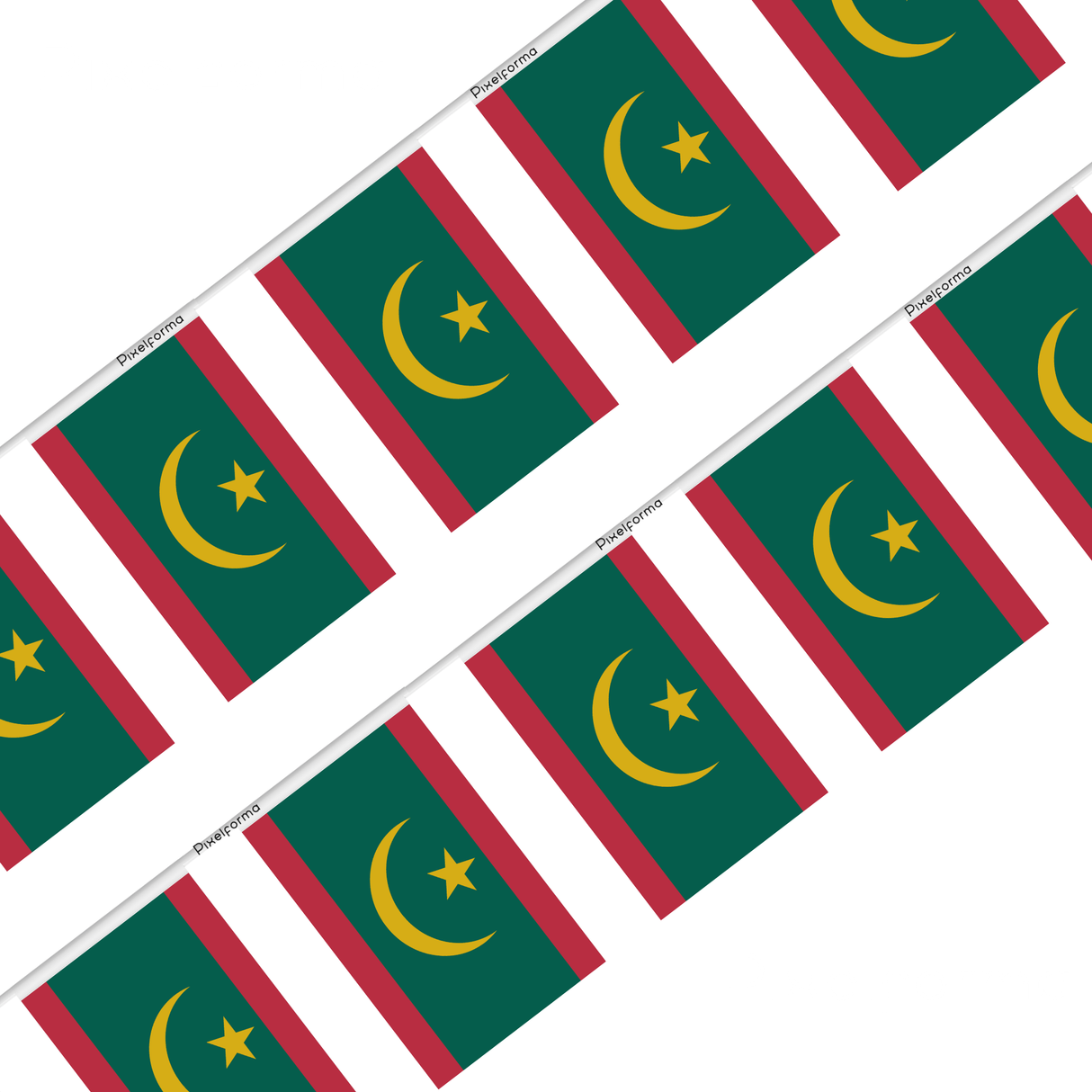 Mauritania Flag Garland in several sizes