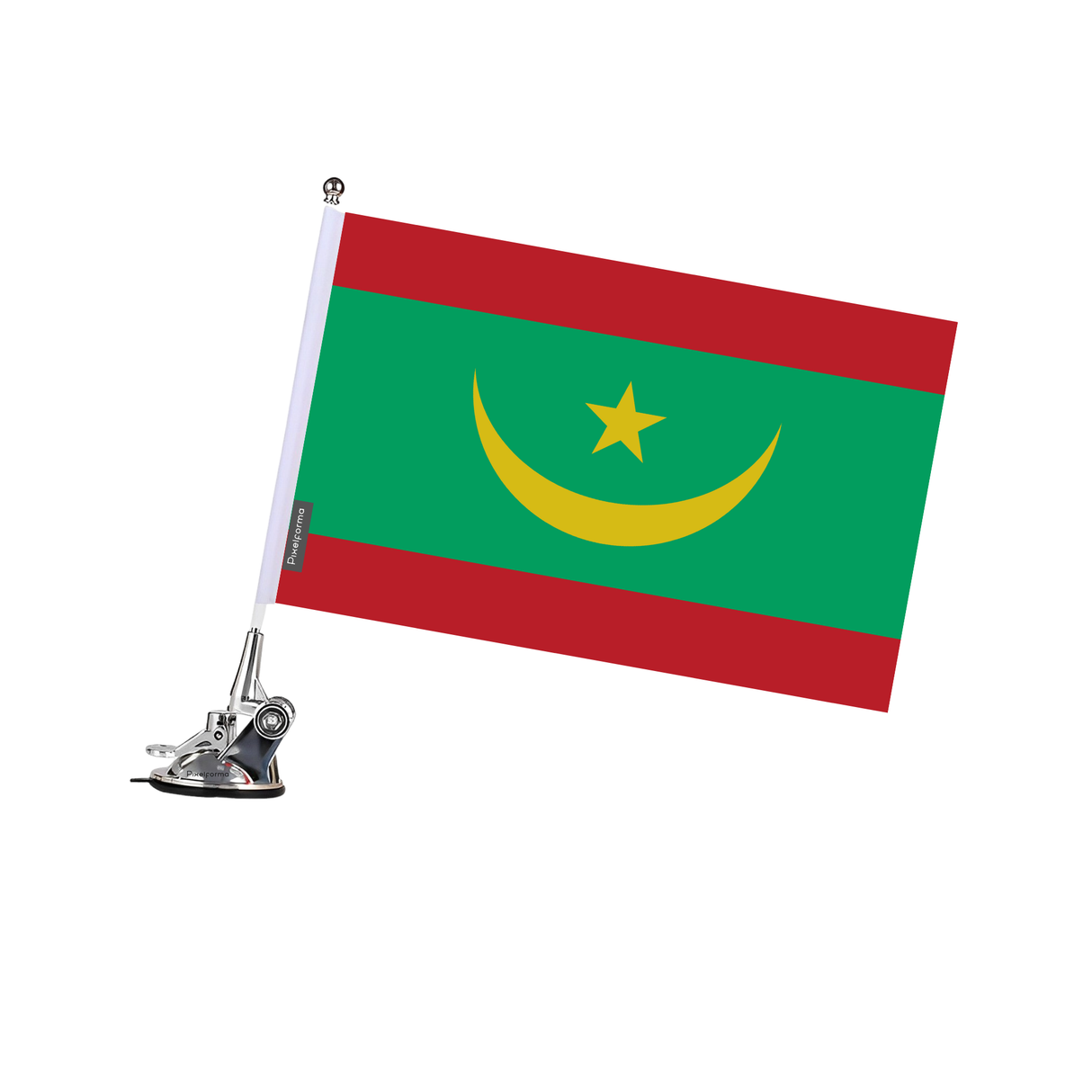 Poste de ventosa de poliéster con bandera de Mauritania