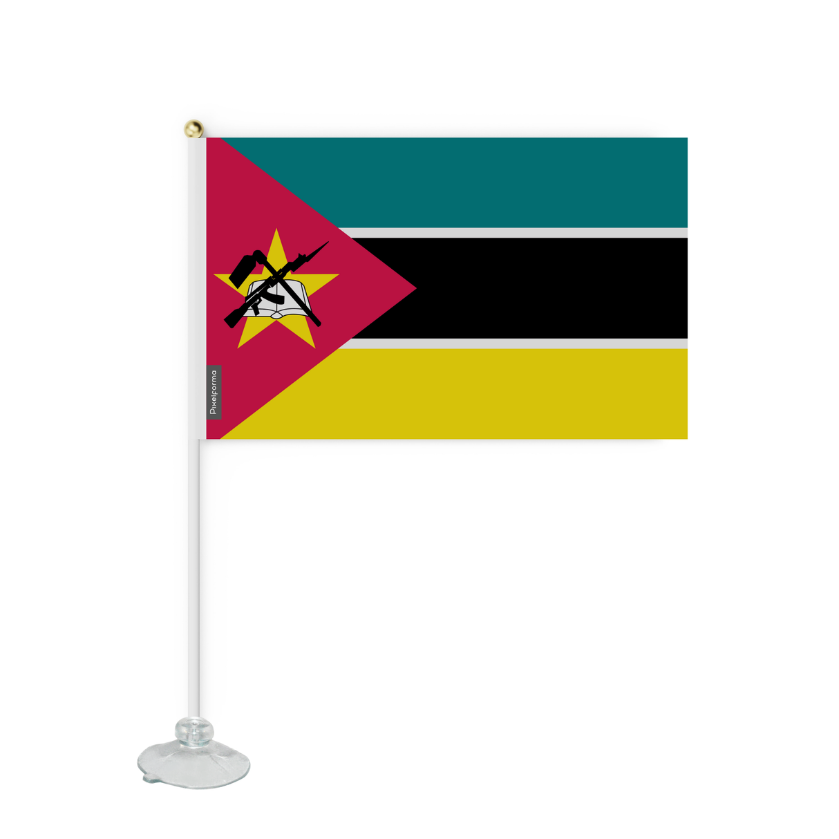 Mini flag suction cup Flag of Mozambique